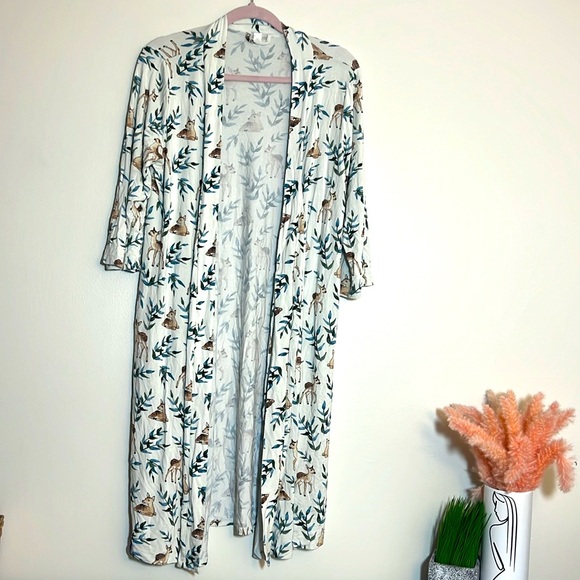 MilkMaid Goods Deer Fawn Leaf Robe Cardigan Nursing Medium - Picture 1 of 5